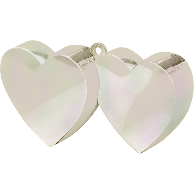 Double heart balloon weight in mother-of-pearl
