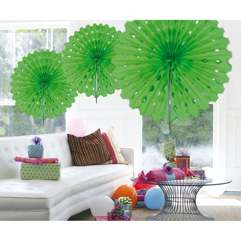 Fan honeycomb green 45cm