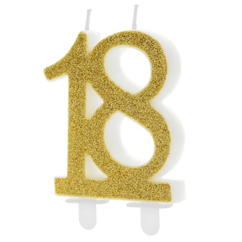 Glossy 18th Birthday cake candle 7.5cm