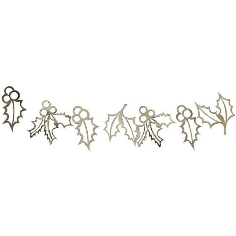 Golden Ilex branch garland 2m