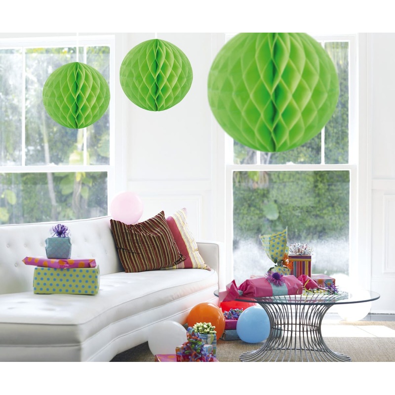 Honeycomb ball Sydney in lime green 50cm
