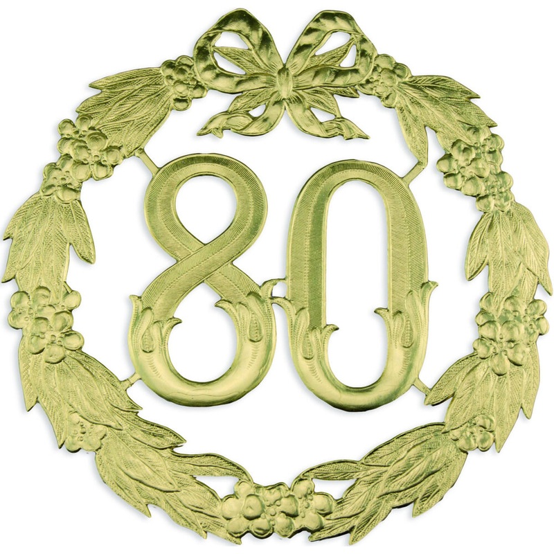 Jubilumszahl 80 ohne Draht gold 24cm