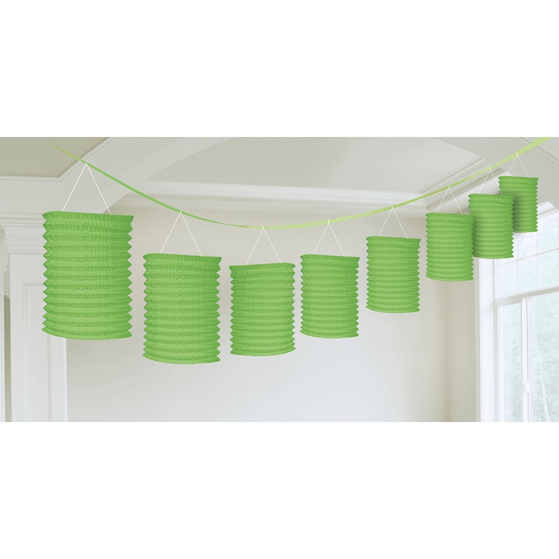 Paper Train Lantern Garland Apple Green 3.65m