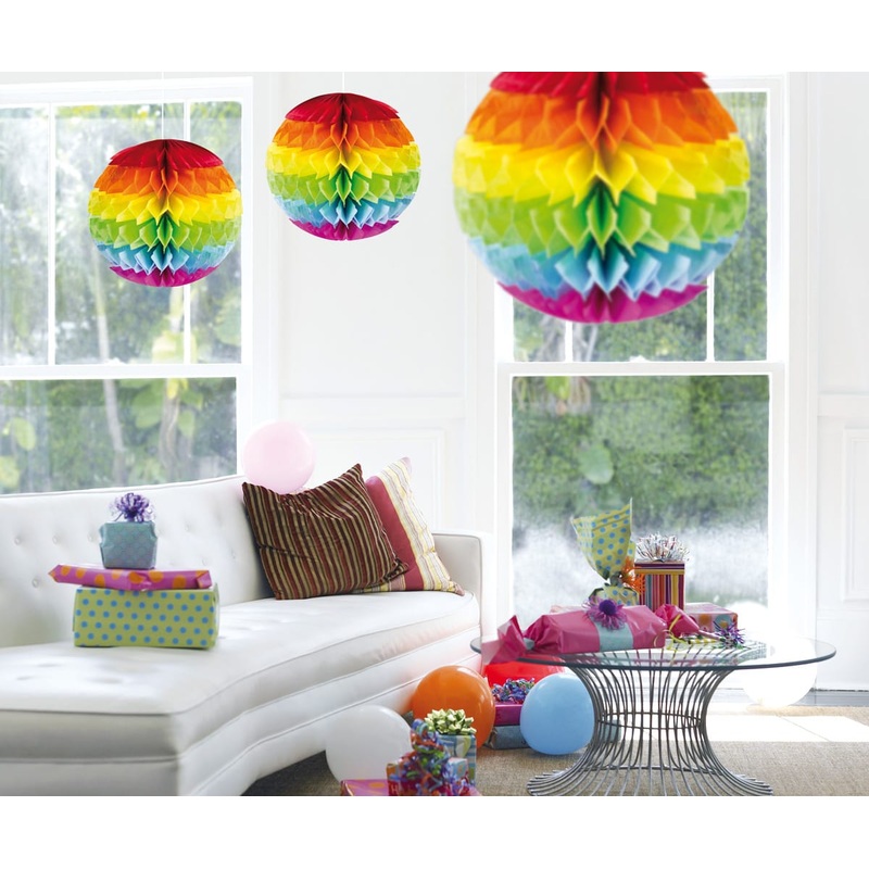 Rainbow Honeycomb Ball Decoration