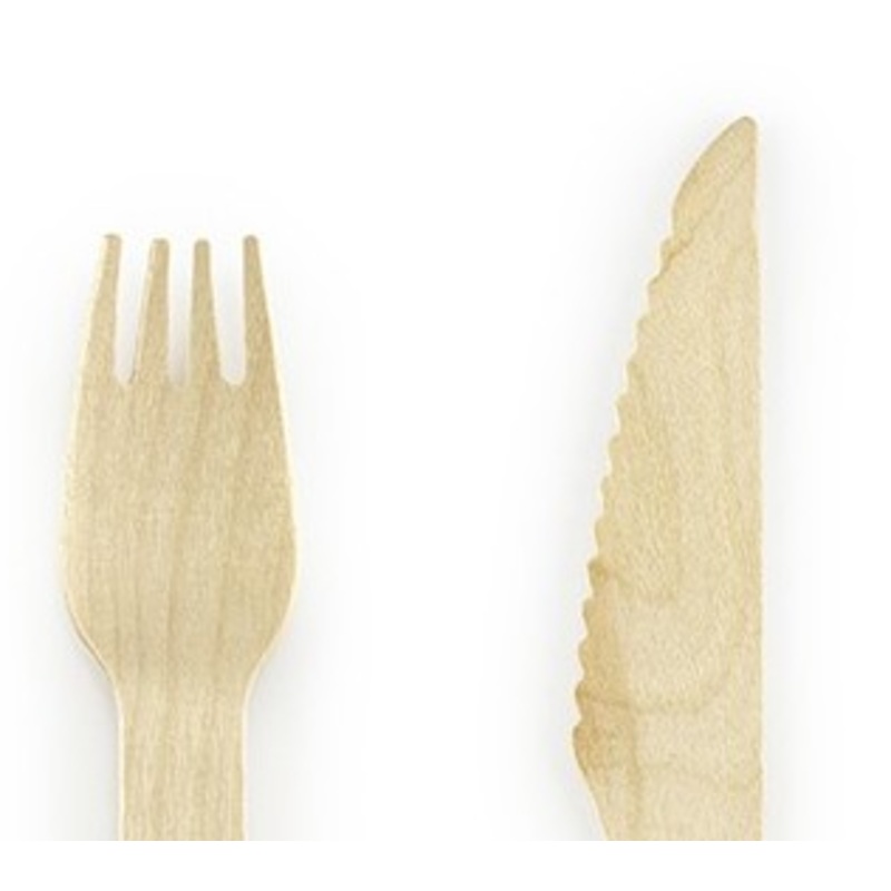 Spring Party wooden cutlery 18 pieces