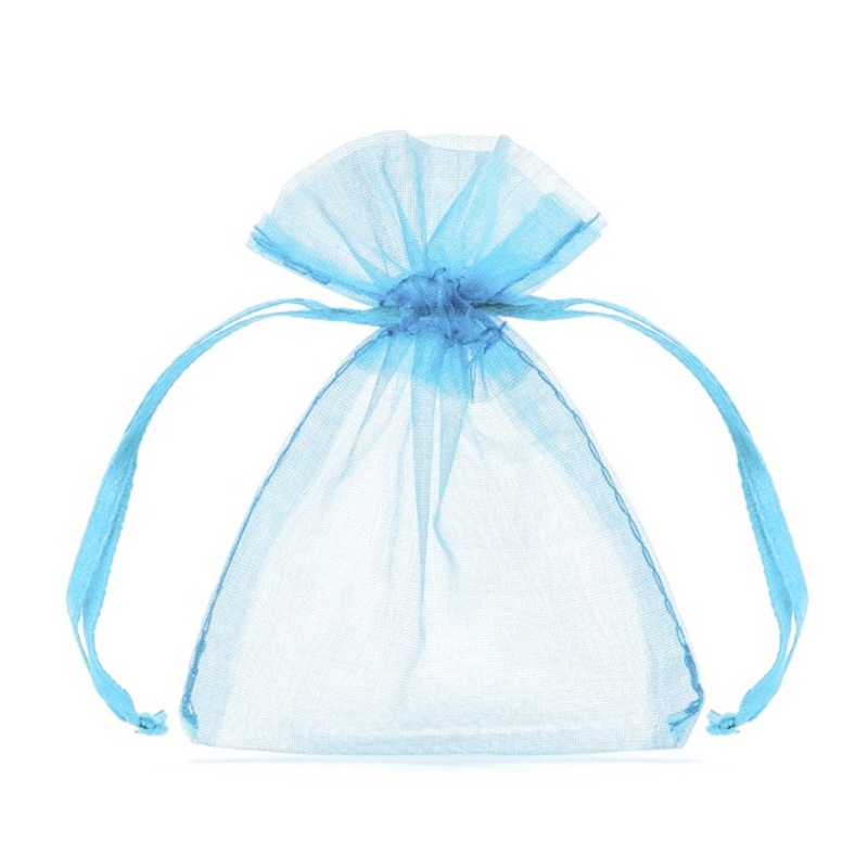 10 Azure Organza Bags Pearl 7.5 x 10cm