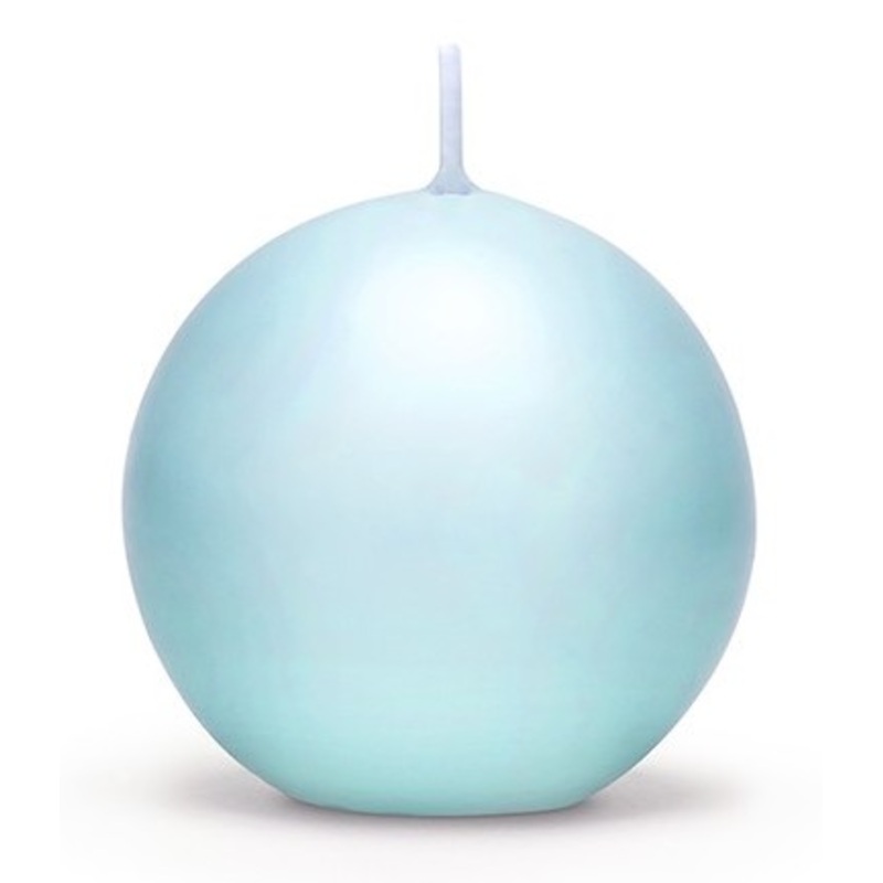 10 ball candles Torino ice blue 6cm