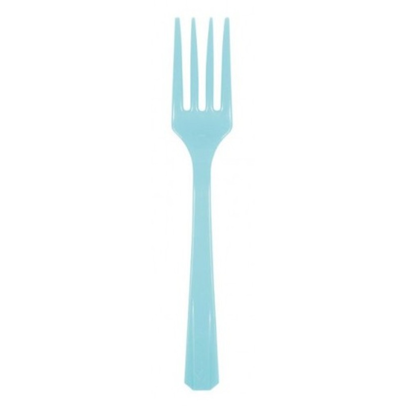 10 party buffet forks Caribbean blue 16cm