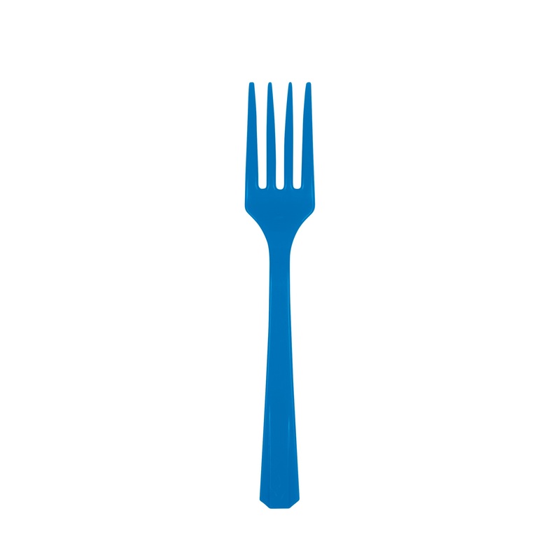 10 plastic forks Amalia, royal blue