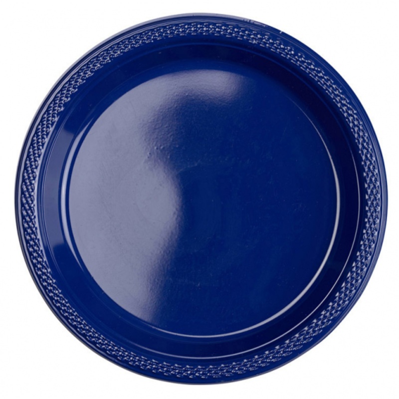 10 plastic plates Partytime dark blue 17.7cm