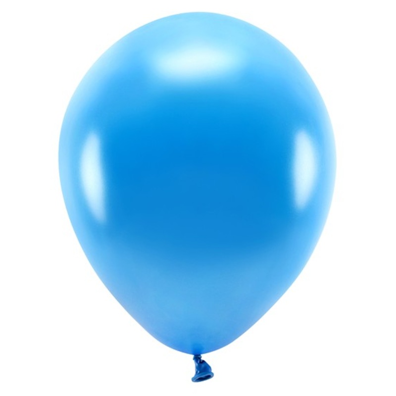 100 Eco metallic balloons blue 30cm