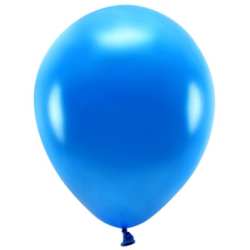 100 eco metallic balloons royal blue 26cm