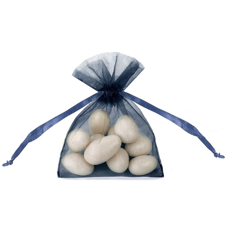 20 organza bags Claire dark blue 10cm