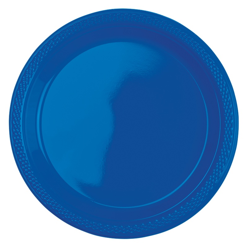 20 plastic plates Amalia royal blue 18cm