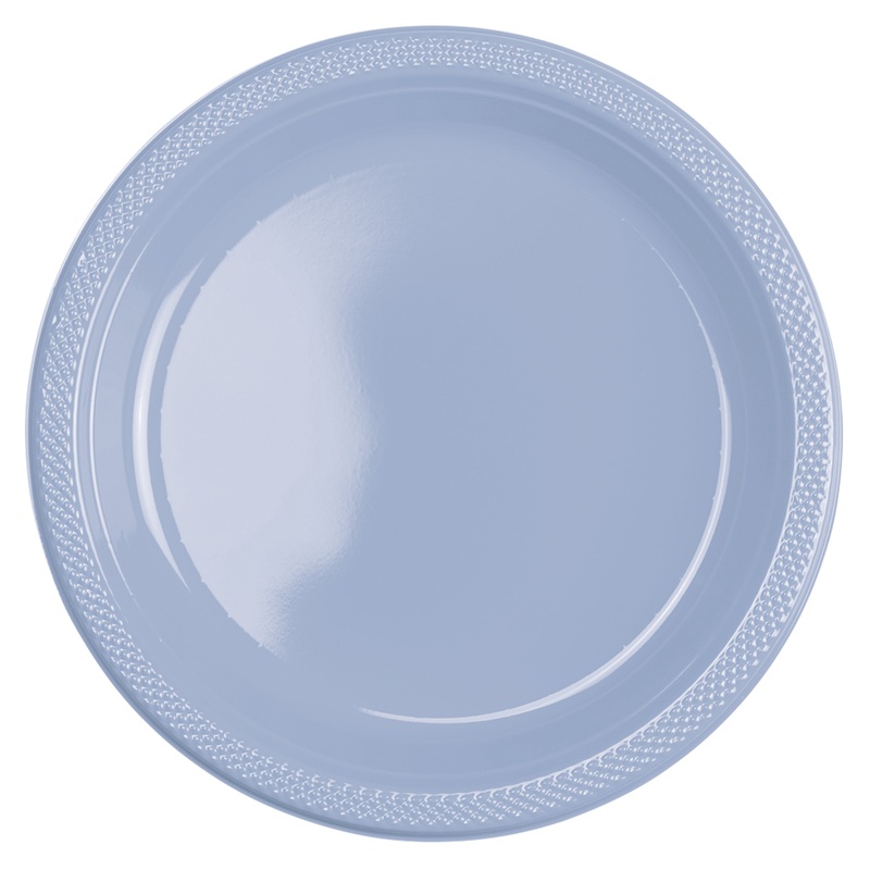 20 plastic plates pastel blue 23cm