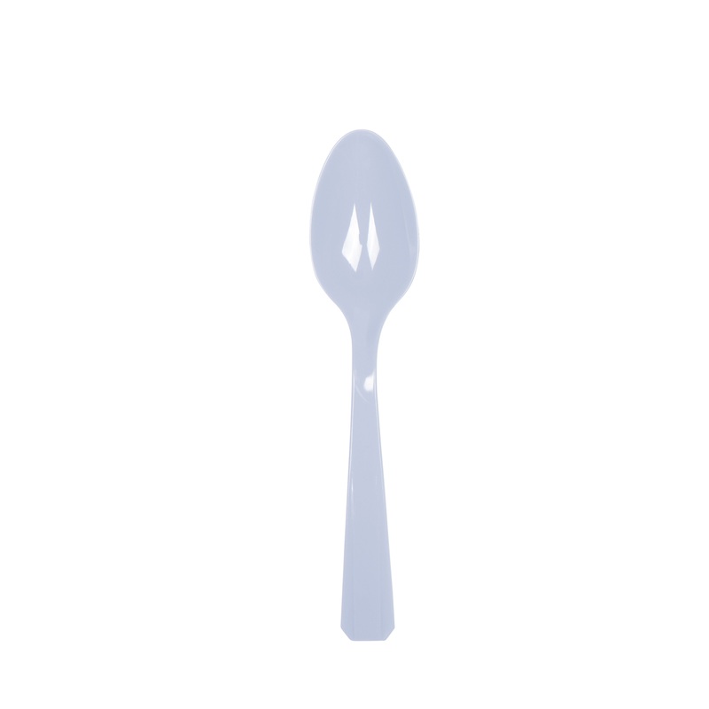 20 plastic spoons pastel blue