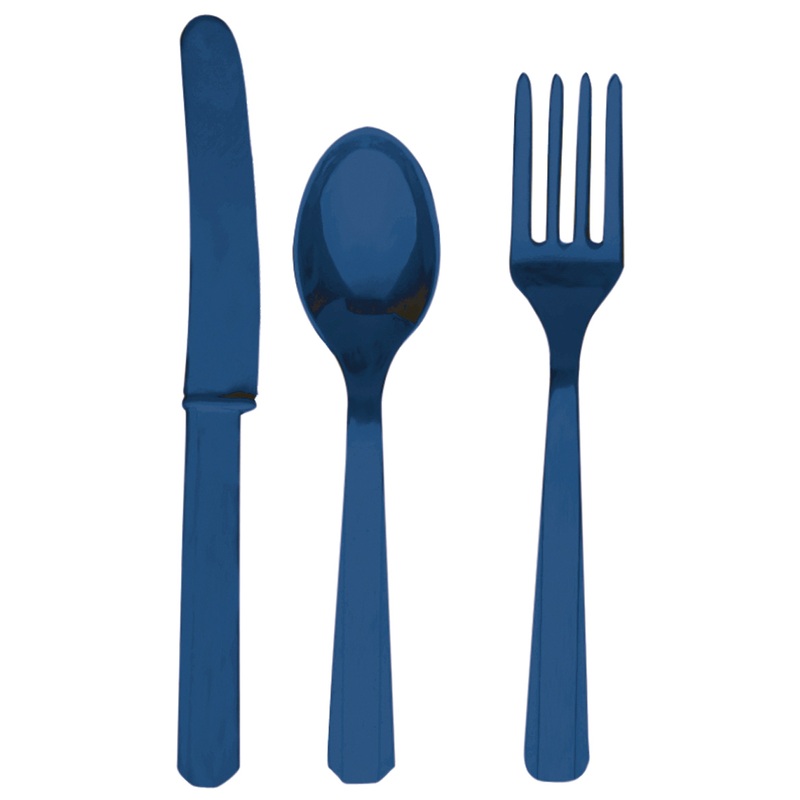 24 pcs. Partytime cutlery set dark blue