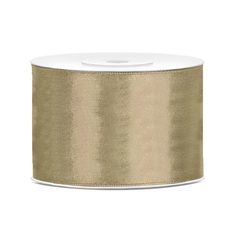 25m satin gift ribbon cappuccino 5cm wide