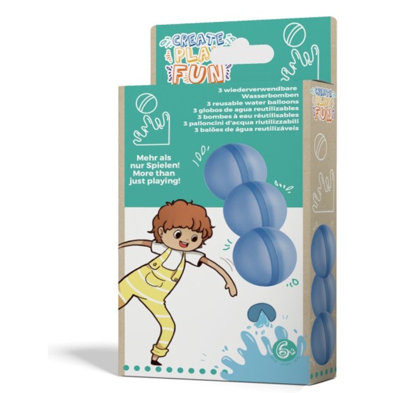 3 water balloons blue 5cm