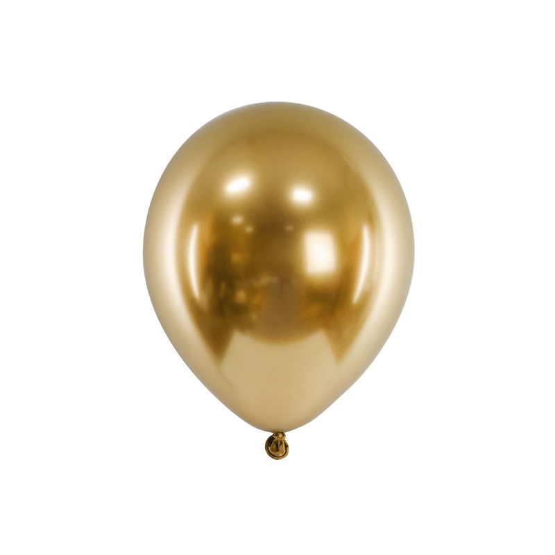 5 Golden Glossy Balloons 46 cm