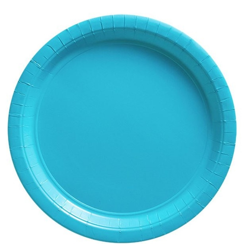 50 azure blue paper plates Basel 23cm