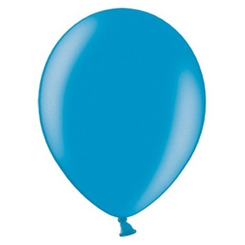 50 party star balloons caribbean blue 23cm