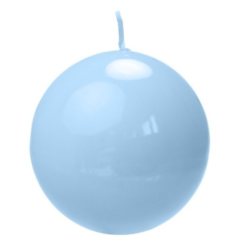 6 lacquer ball candles Torino baby blue 8cm