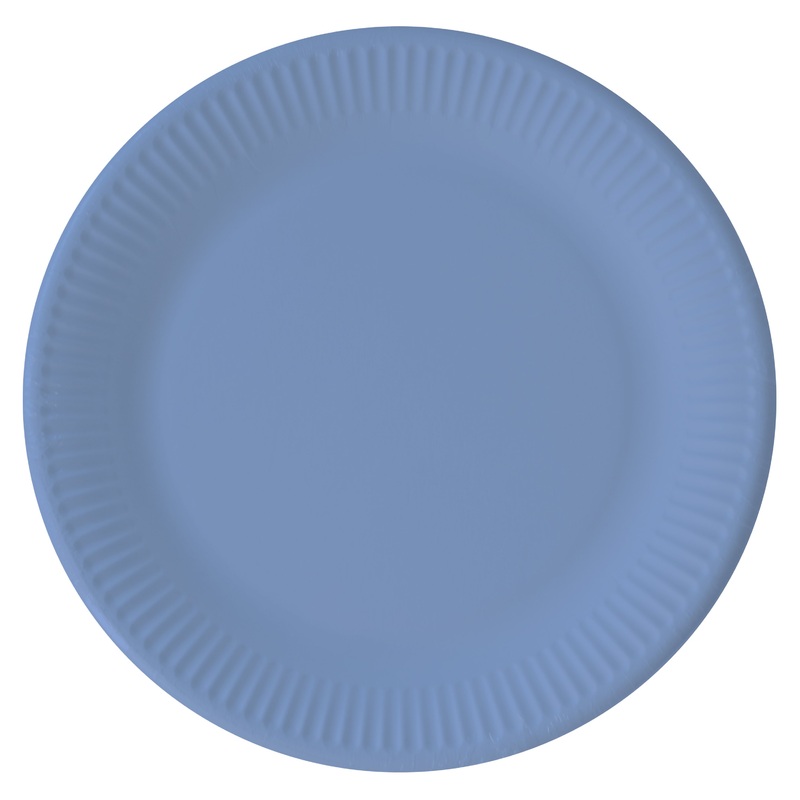 8 eco paper plates Paganini blue 23cm