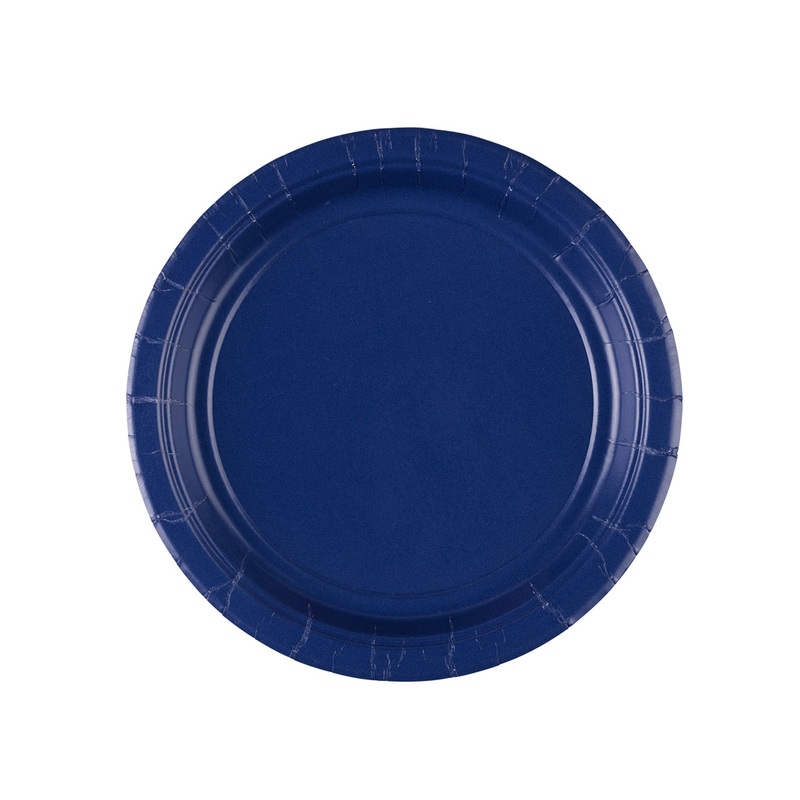 8 paper plates Partytime dark blue 17.7cm