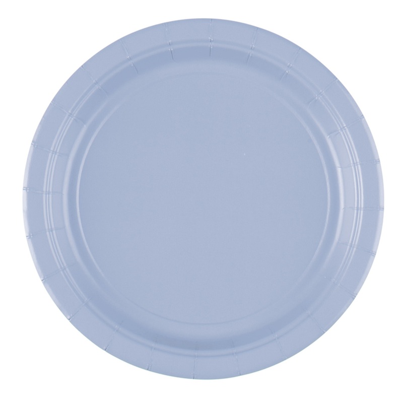 8 paper plates pastel blue 17cm