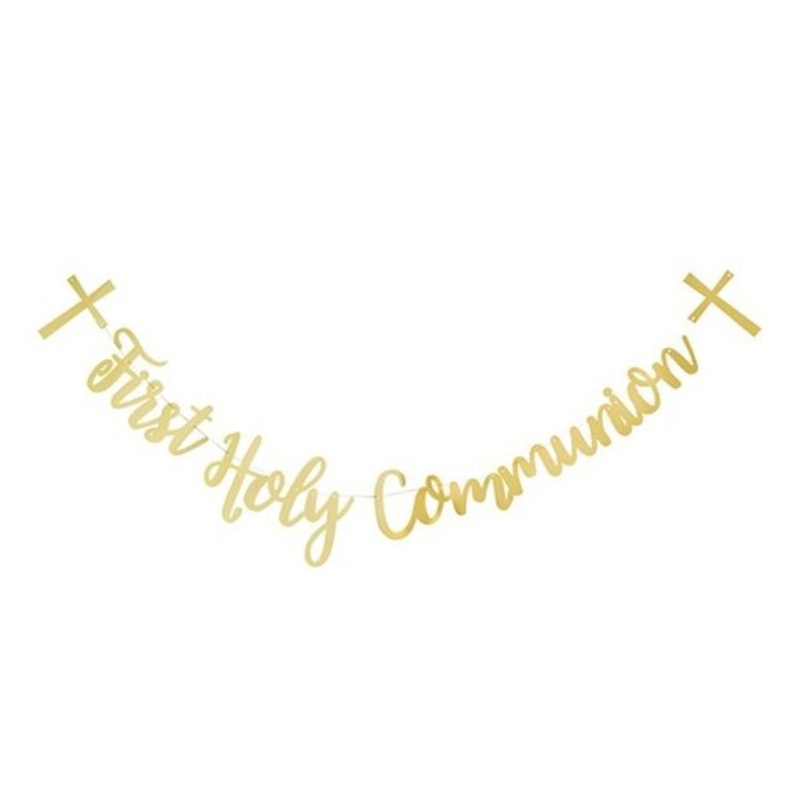 Communion lettering garland gold 2m