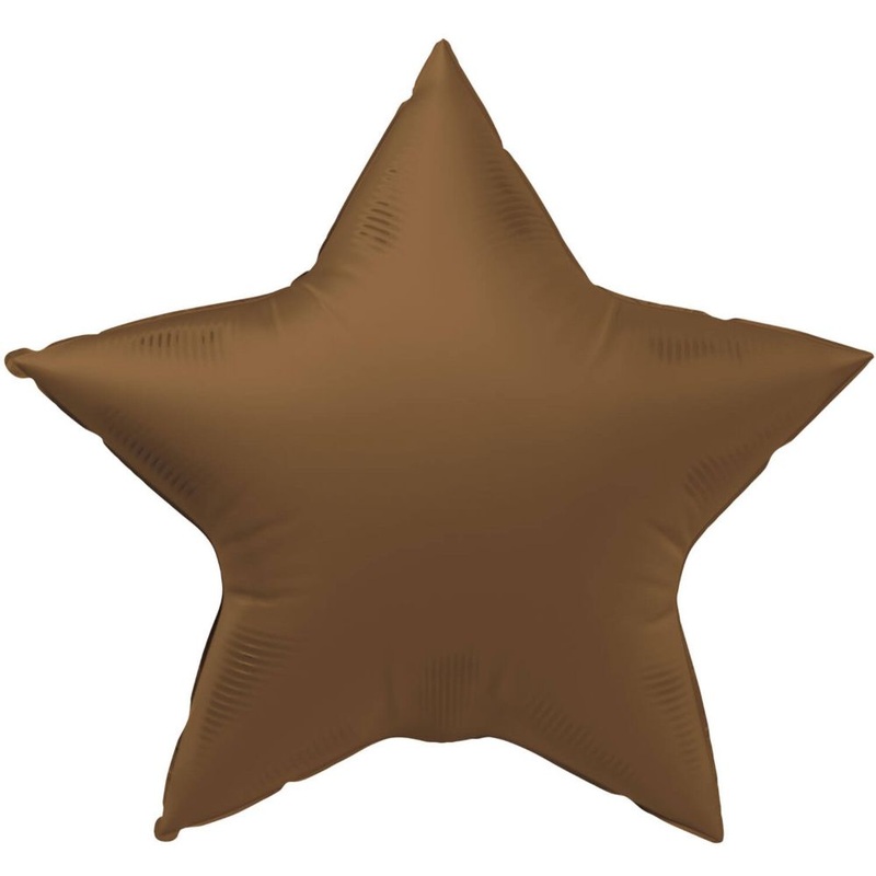Foil balloon star chocolate brown 45cm