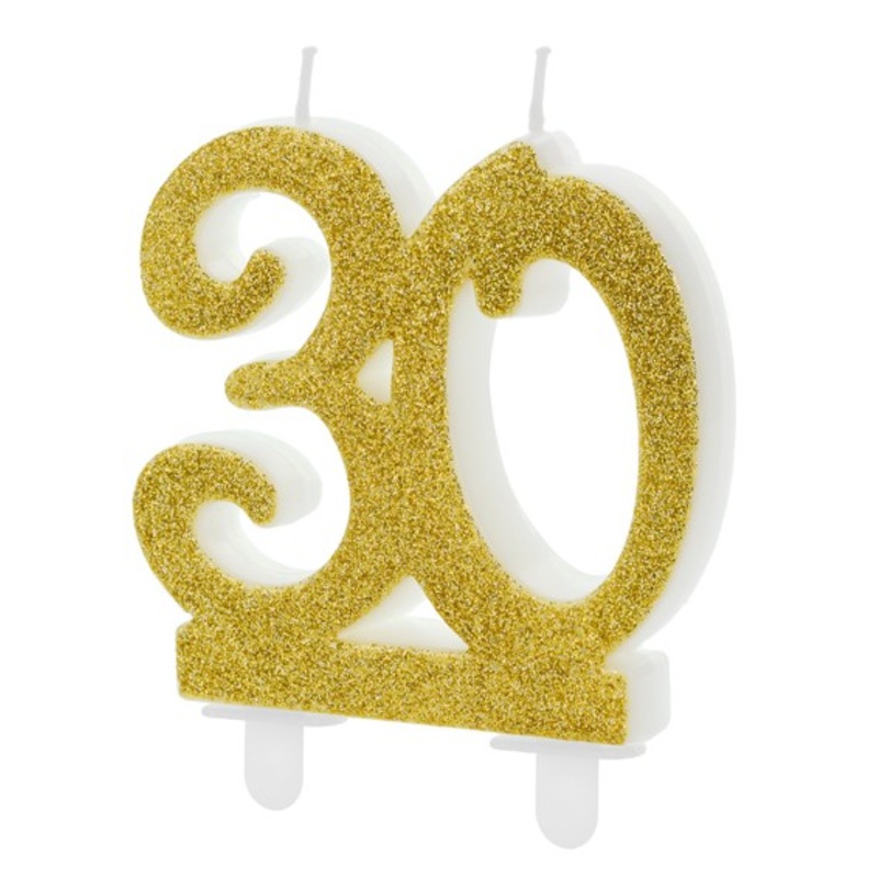 Glossy 30th Birthday cake candle 7.5cm