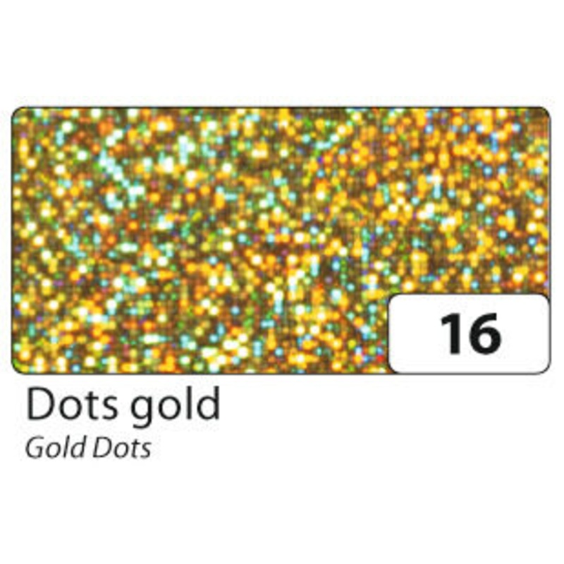 Holographische Folie Dots gold 40cmx1m