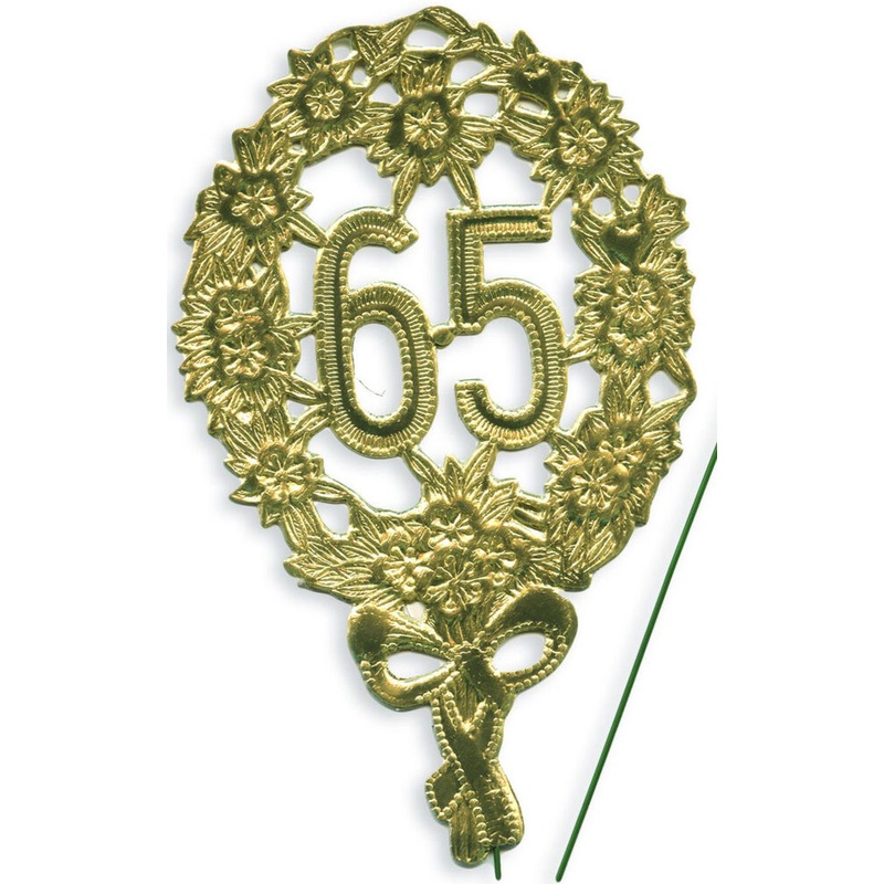 Jubilumszahl 65 mit Draht gold 8x12cm