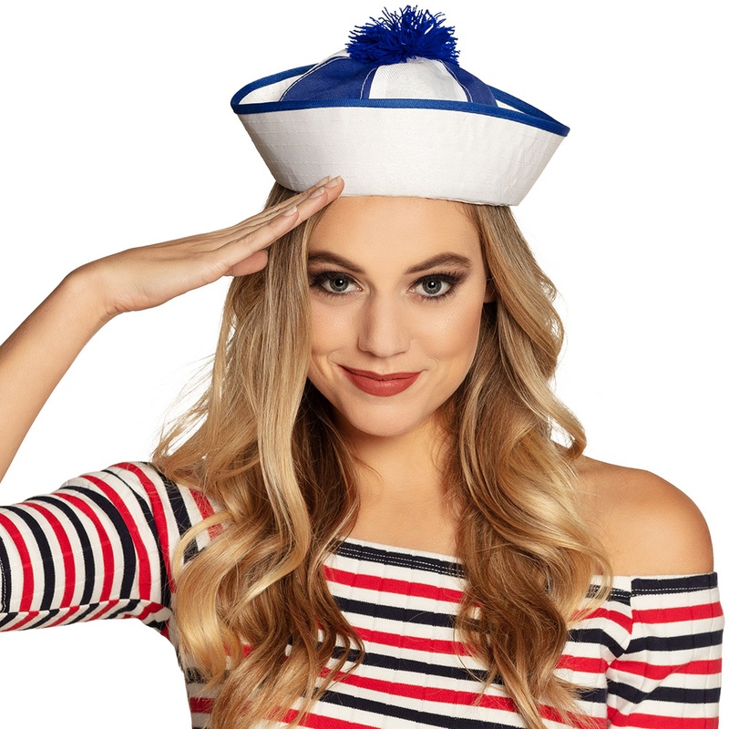 Mtze Marine blau/weiss