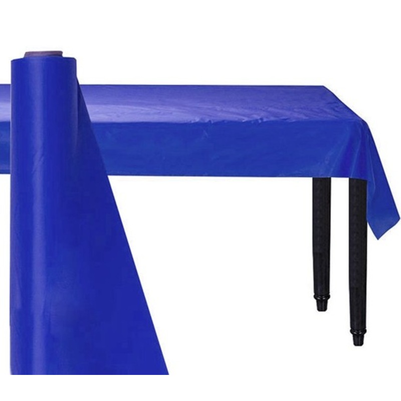 Royal blue plastic banquet table roll 76cm