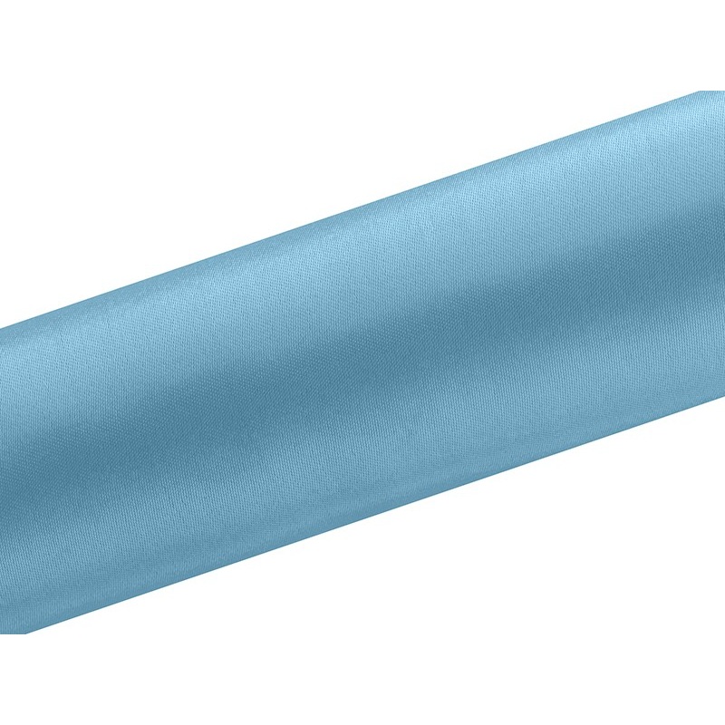 Satin fabric Eloise azure blue 9m x 16cm