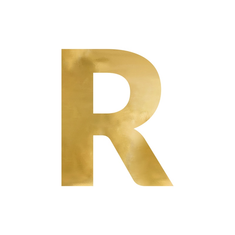 Spiegelbuchstabe ''R'', gold, 50x60 cm