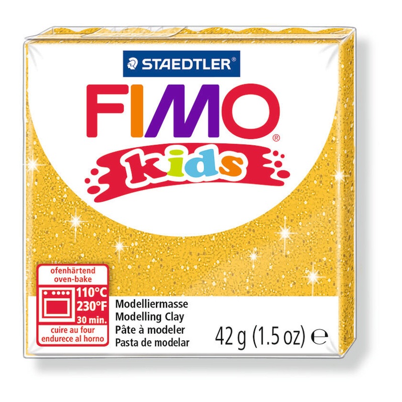 STAEDTLER FIMO Modelliermasse kids Normalblock glitter gold 42g
