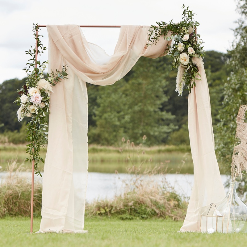 Taupe luxury chiffon fabric 6m x 1,5m