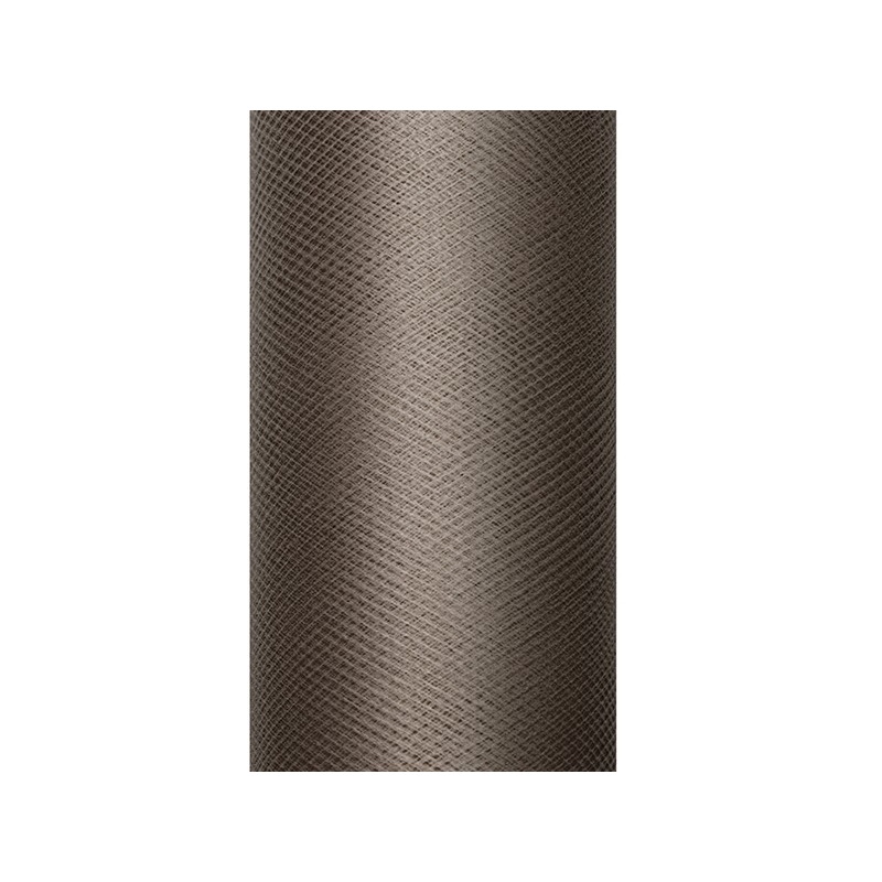 Tulle fabric Luna dark brown 9m x 50cm