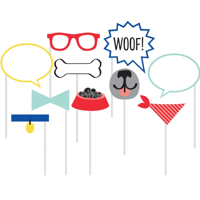 10 dog party photo props 25cm