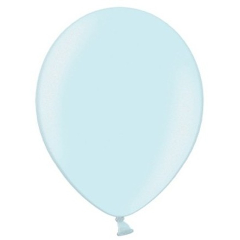 100 Celebration metallic balloons ice blue 23cm