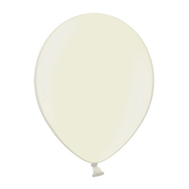 100 latex balloons metallic ivory 25cm