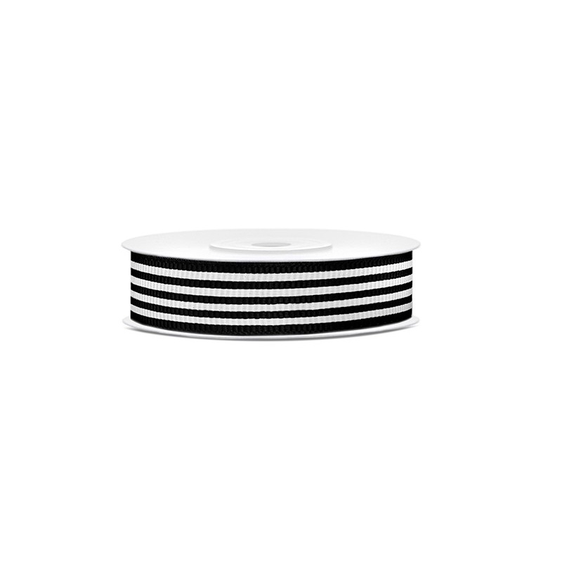 10m black and white gift ribbon