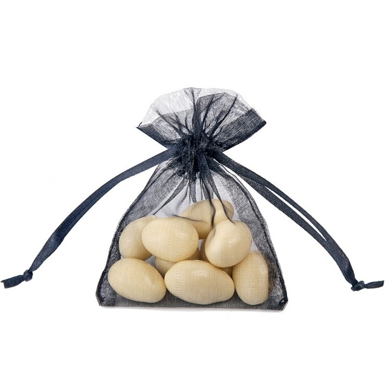 20 organza bags Claire black 10cm