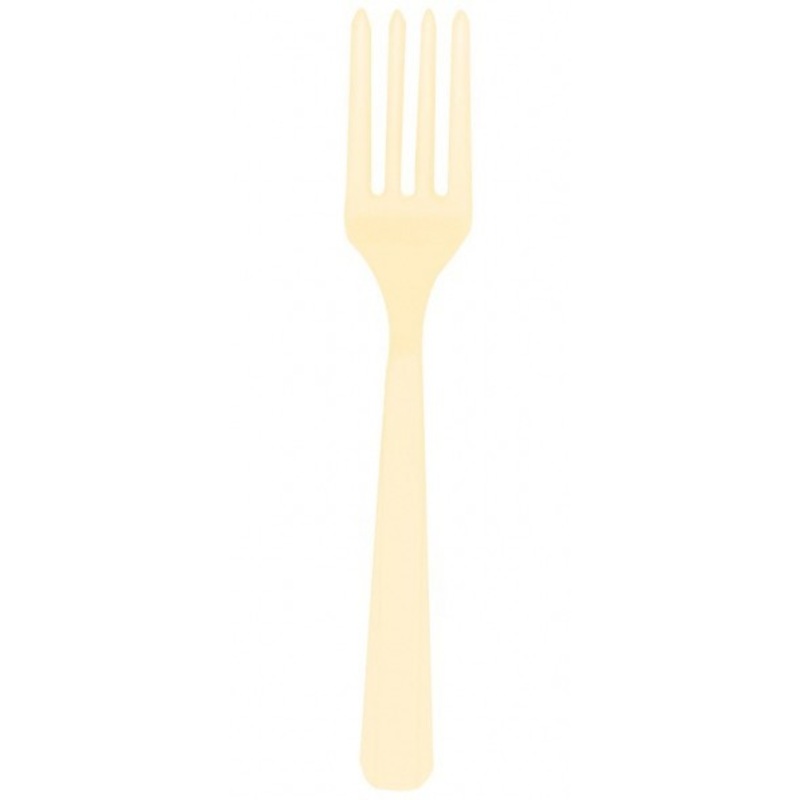20 plastic forks Mila vanilla