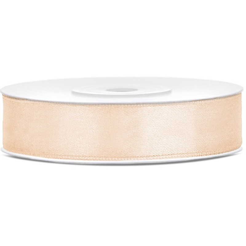 25m satin ribbon creme 12mm wide