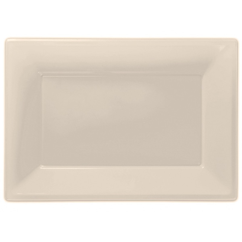 3 plastic serving plates Mila vanilla